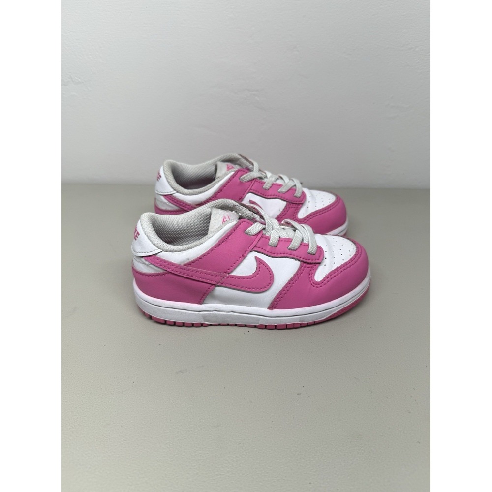 Nike Dunk Low FB9107-102 Toddler Size 9C Shoes 'Laser Fuchsia' Pink Sneakers